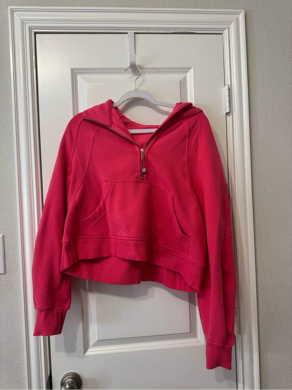 lululemon athletica Cropped Scuba Half-Zip Hoodie in Lipgloss